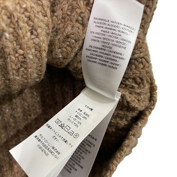 NWOT Polo Ralph Lauren Brown Wool Blend Tunic Sweater Small Petite - Picture 9 of 10